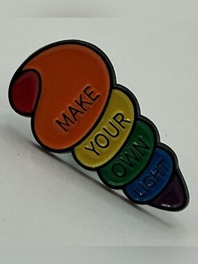 LGBTQ RAINBOW PRIDE UNISEX FLAIR SHELL MAKE YOUR OWN LIGHT ENAMEL PIN